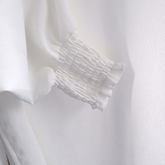 Elegant White Ruffled Blouse - Picture 2 of 6